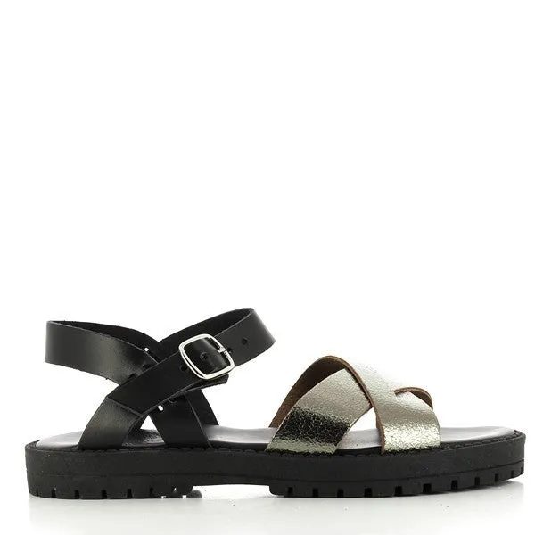 Antichi Romani 081 Nero Black Slingback Sandals