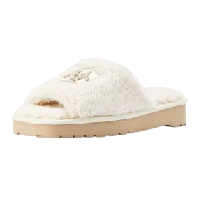 AR2697 Ariat Women's Cozy Chic Square Toe Slide Slipper - Fuzzy Cream