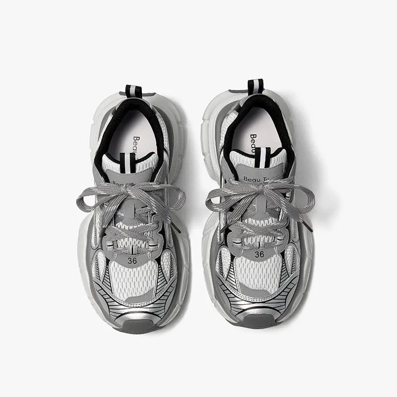 BeauToday Casual Chunky Sneakers Breathable Mesh Trainers for Women