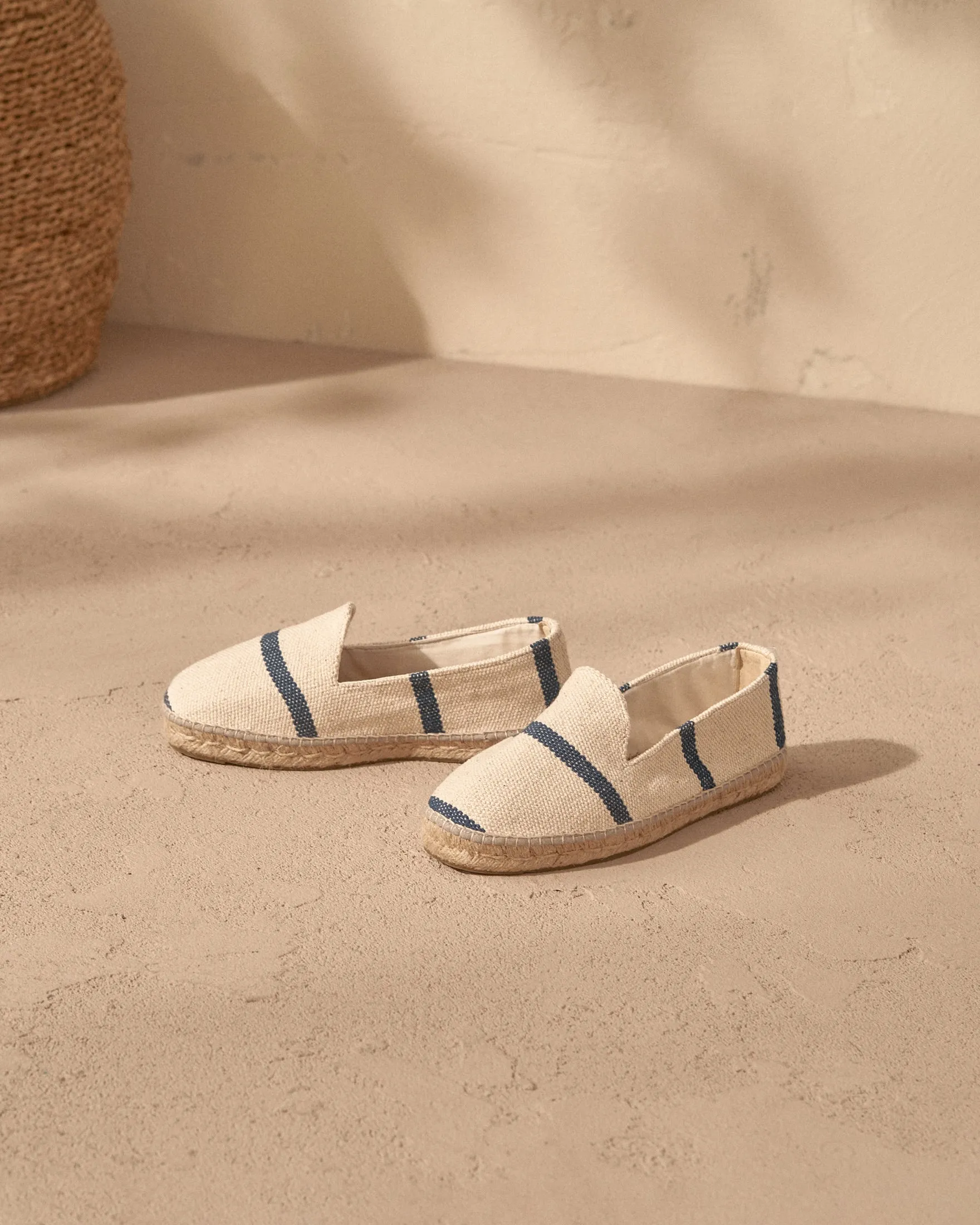 Coarse Woven Canvas Espadrilles - Z13C0 - Yucatán Navy Stripes On Beige