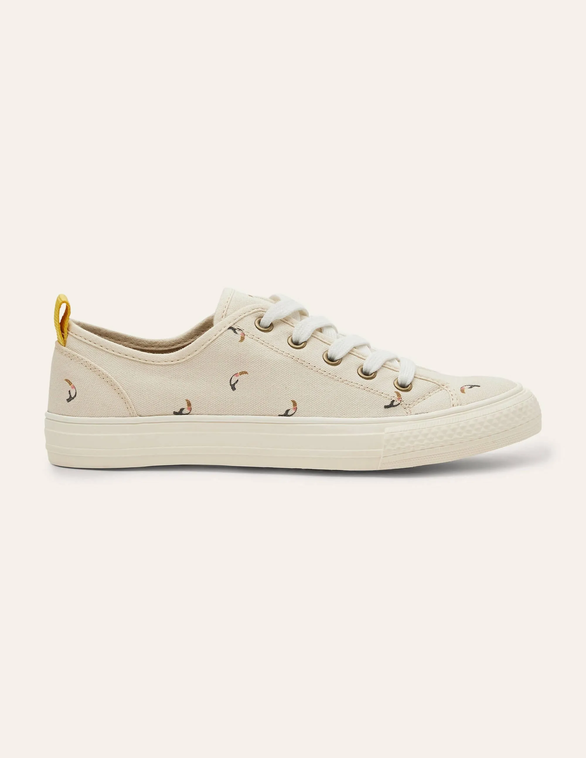 Cotton Canvas Plimsolls-Ecru Toucan
