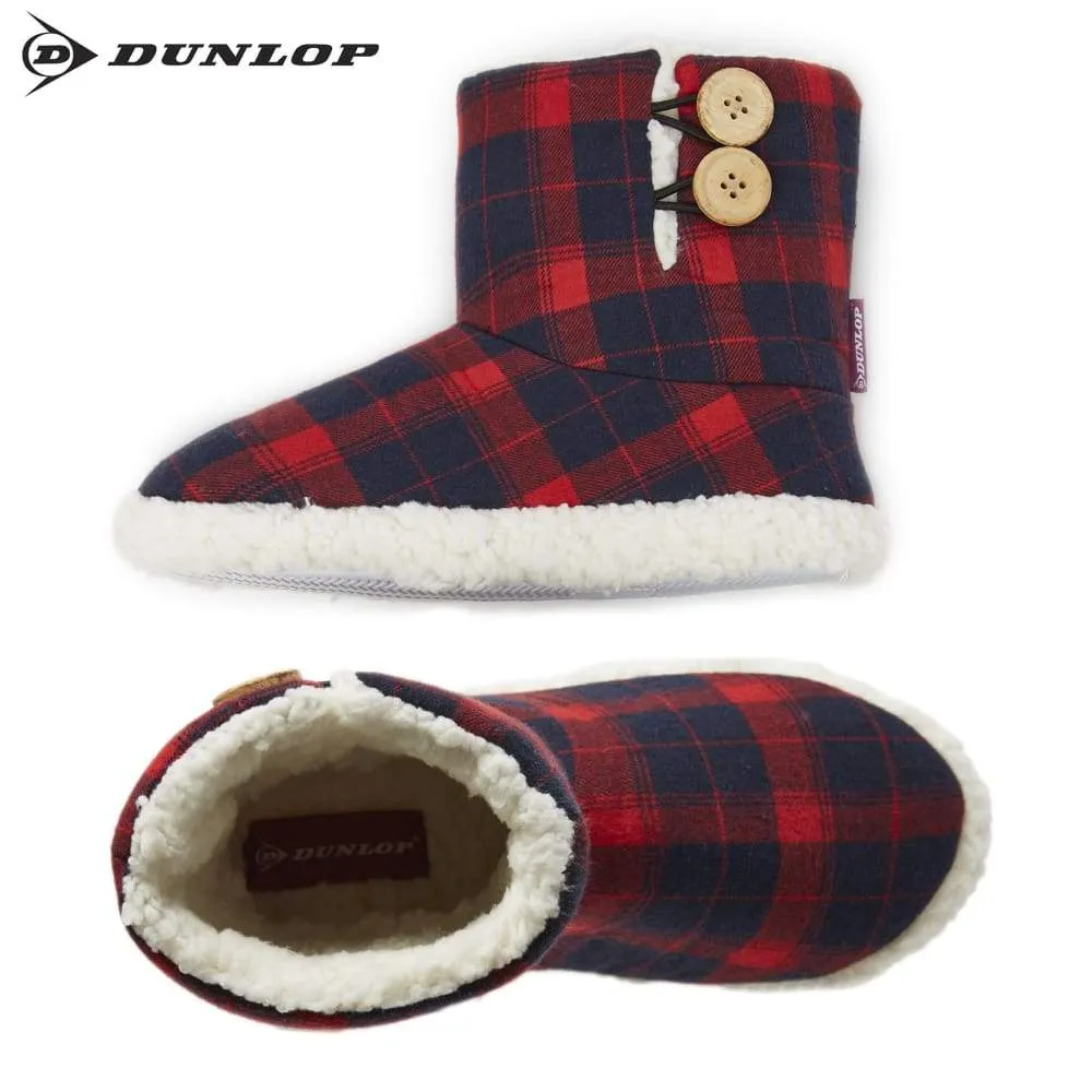 Dunlop Memory Foam Faux Sheepskin Fur Plush Bootie Slippers for Women