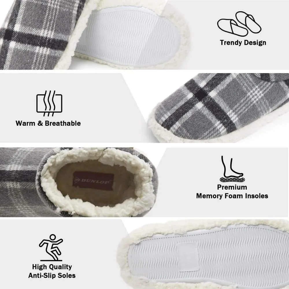 Dunlop Memory Foam Faux Sheepskin Fur Plush Bootie Slippers for Women