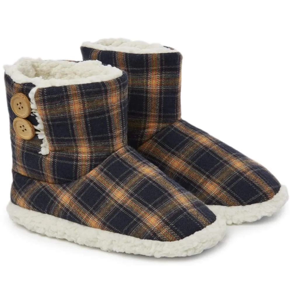 Dunlop Memory Foam Faux Sheepskin Fur Plush Bootie Slippers for Women