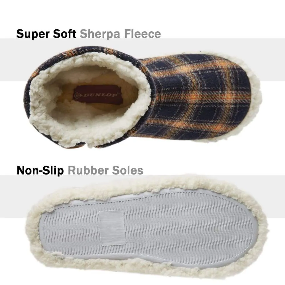 Dunlop Memory Foam Faux Sheepskin Fur Plush Bootie Slippers for Women