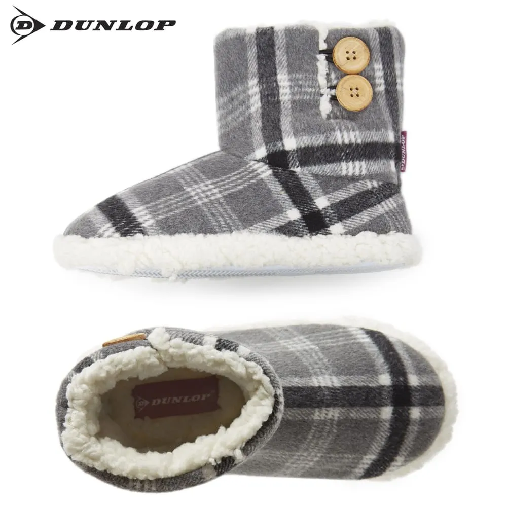Dunlop Memory Foam Faux Sheepskin Fur Plush Bootie Slippers for Women
