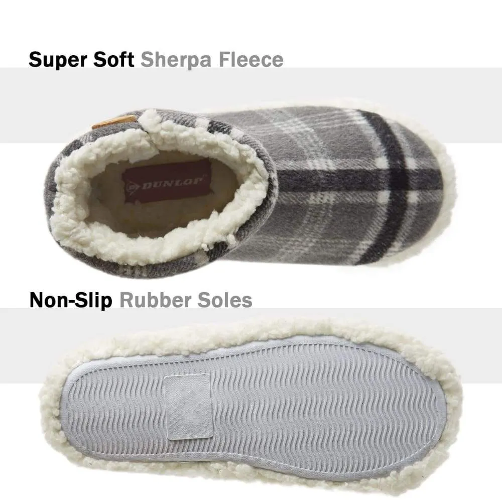 Dunlop Memory Foam Faux Sheepskin Fur Plush Bootie Slippers for Women