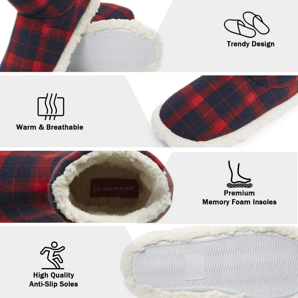 Dunlop Memory Foam Faux Sheepskin Fur Plush Bootie Slippers for Women
