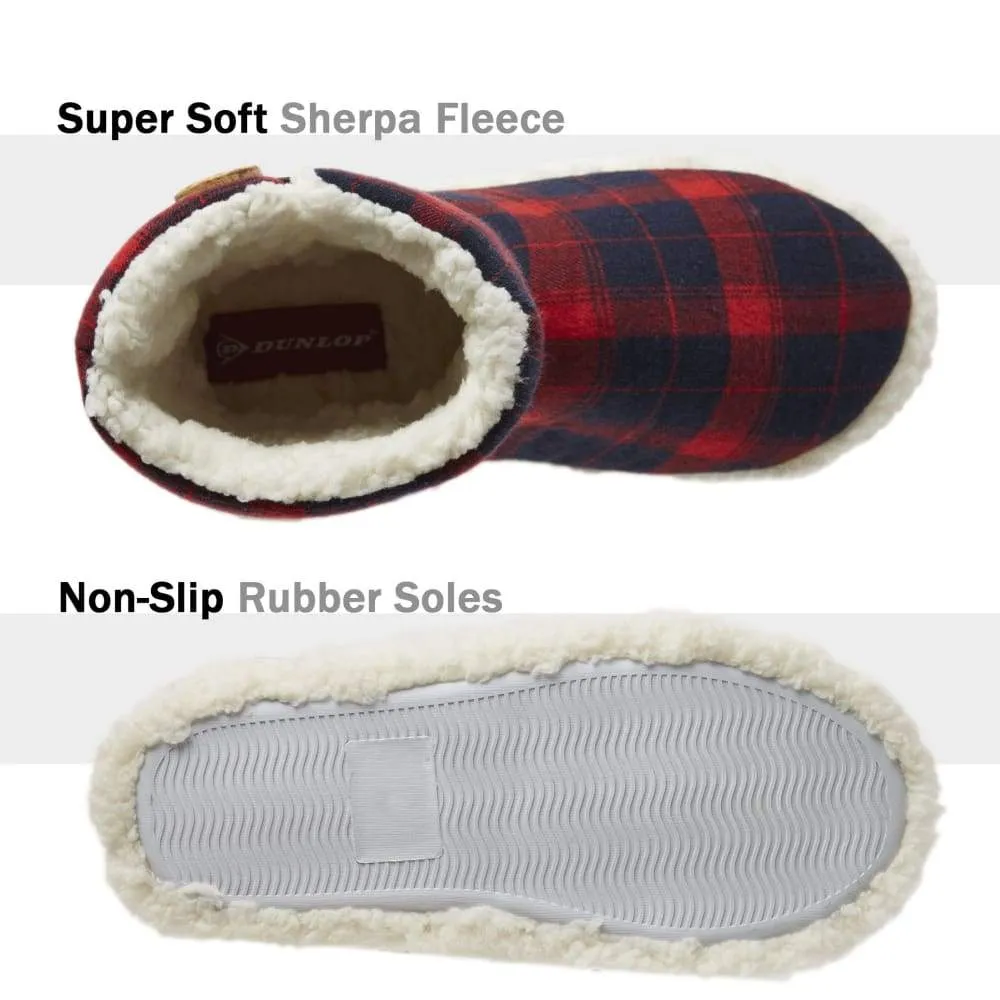 Dunlop Memory Foam Faux Sheepskin Fur Plush Bootie Slippers for Women