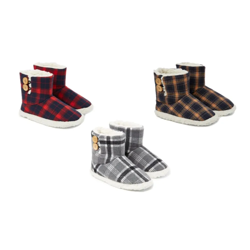 Dunlop Memory Foam Faux Sheepskin Fur Plush Bootie Slippers for Women