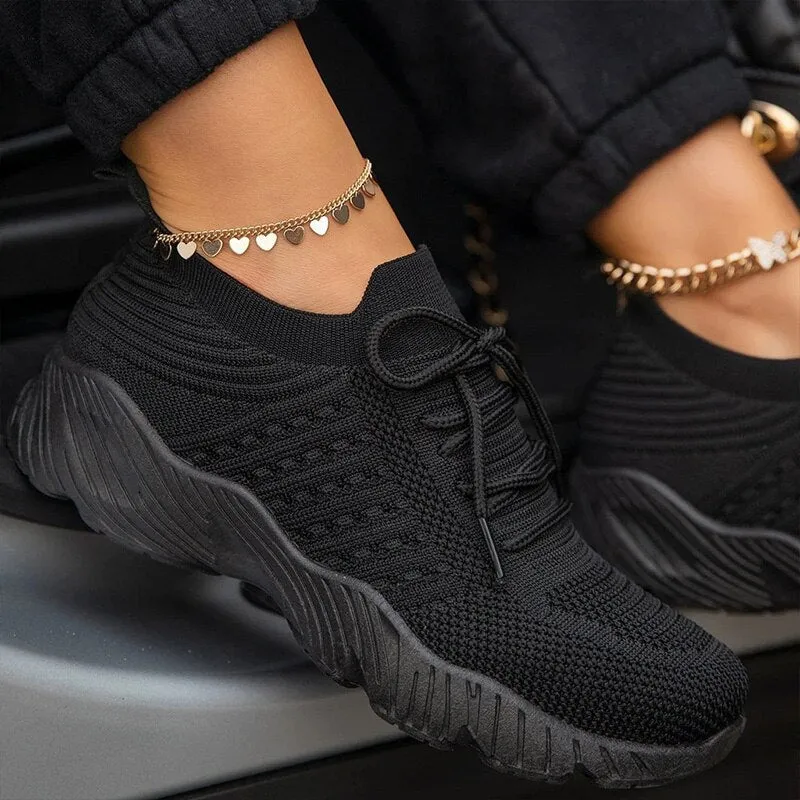 Fashion Women's Sneakers Breathable Shoes Woman Sneakers Lace Up Women Casual Shoes Comfortable Female Sneakers Zapatillas Mujer