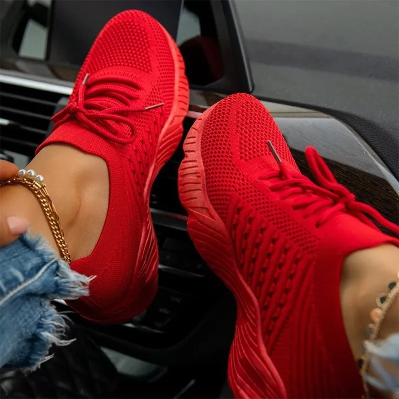 Fashion Women's Sneakers Breathable Shoes Woman Sneakers Lace Up Women Casual Shoes Comfortable Female Sneakers Zapatillas Mujer