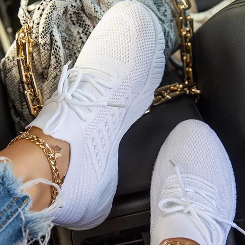 Fashion Women's Sneakers Breathable Shoes Woman Sneakers Lace Up Women Casual Shoes Comfortable Female Sneakers Zapatillas Mujer