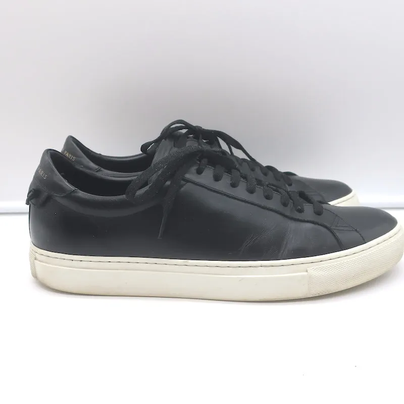 Givenchy Urban Street Low Top Sneakers Black Leather Size 42.5