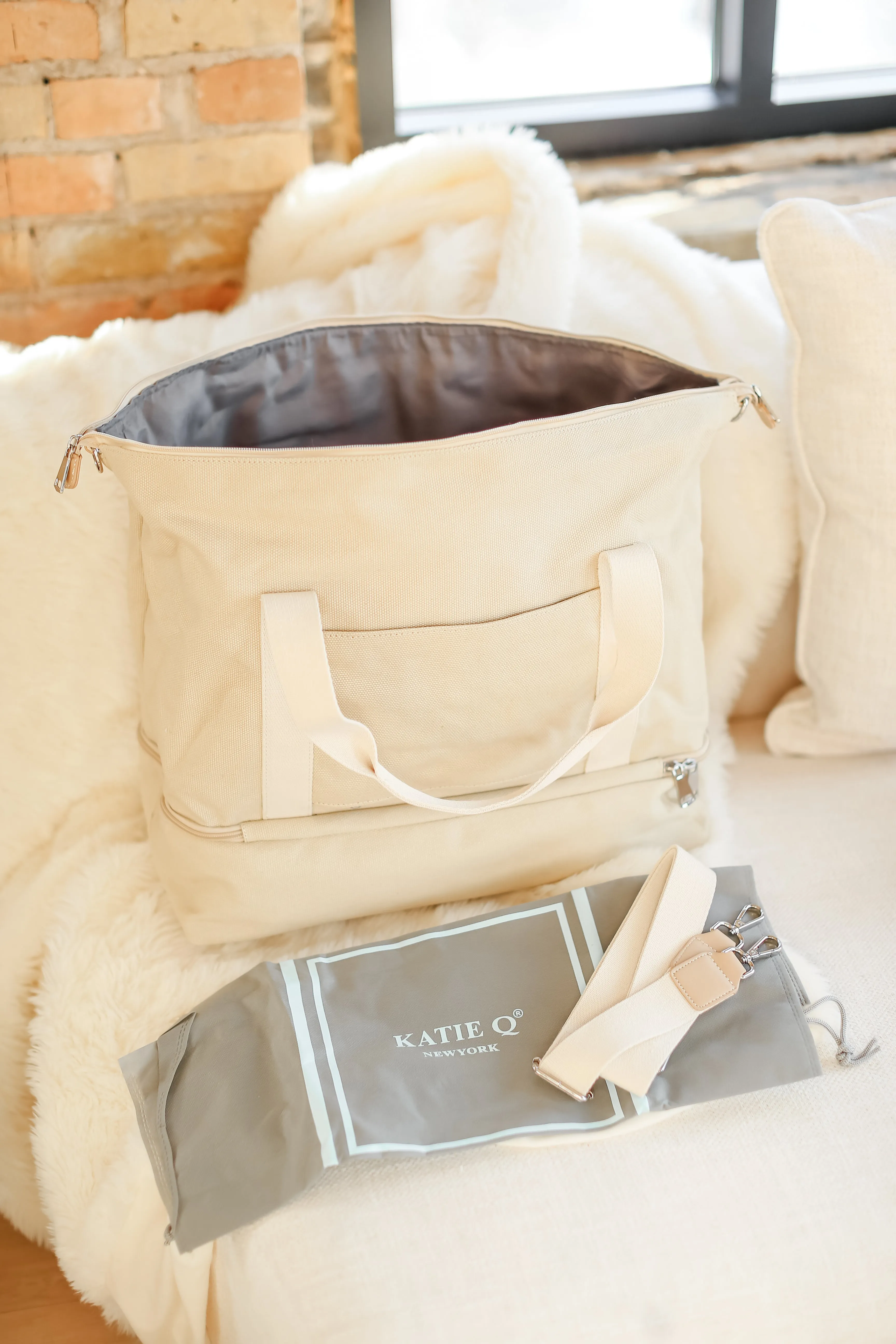 Khaki Weekender Tote Bag