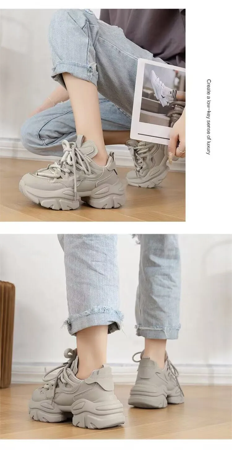 Lace Up Breathable Chunky Sneakers