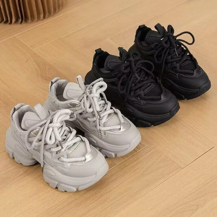 Lace Up Breathable Chunky Sneakers