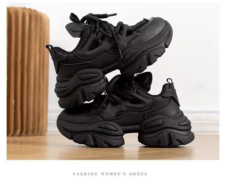Lace Up Breathable Chunky Sneakers