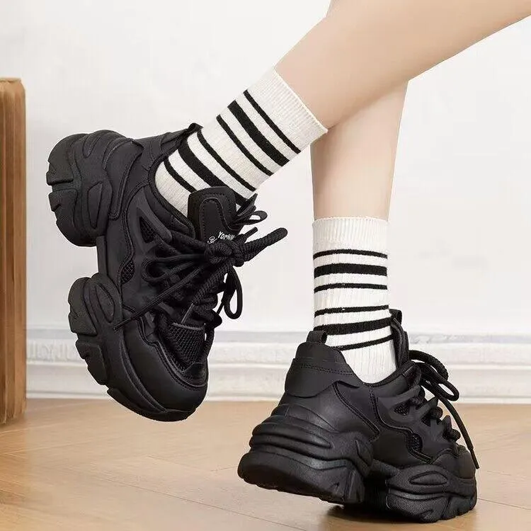 Lace Up Breathable Chunky Sneakers