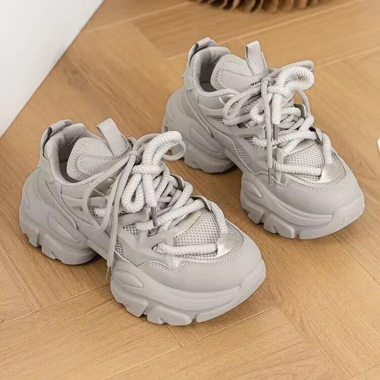 Lace Up Breathable Chunky Sneakers