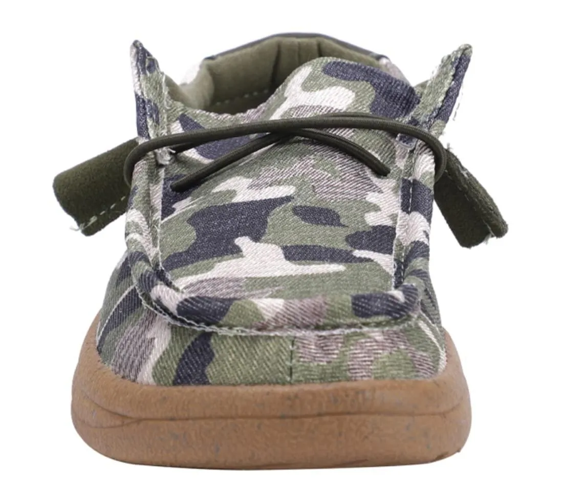 Lamo Youth Paulie Camo Size 11 Y Lace up Slip-on Moc Toe Loafers