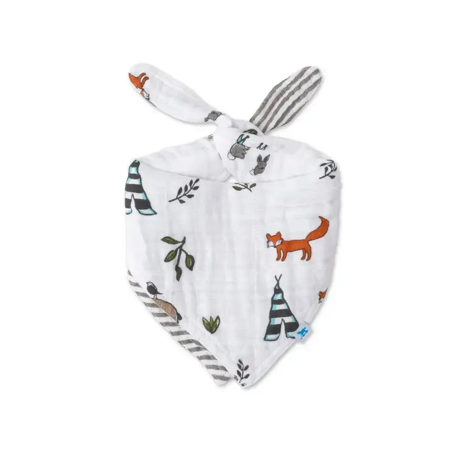 Little Unicorn Reversible Muslin Bandana Bib FOREST FRIENDS