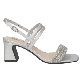 Majesty Metallic Rhinestone Sling Back Sandals