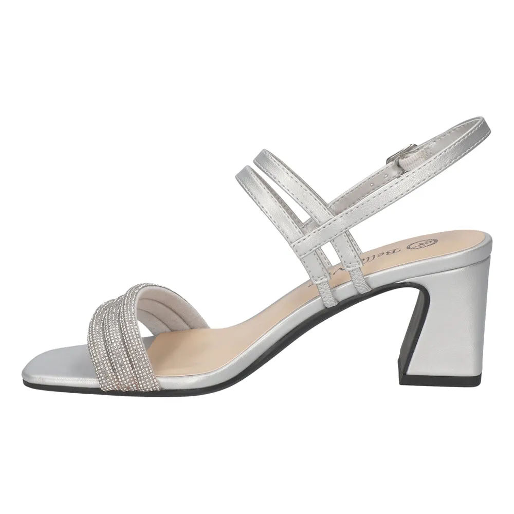 Majesty Metallic Rhinestone Sling Back Sandals