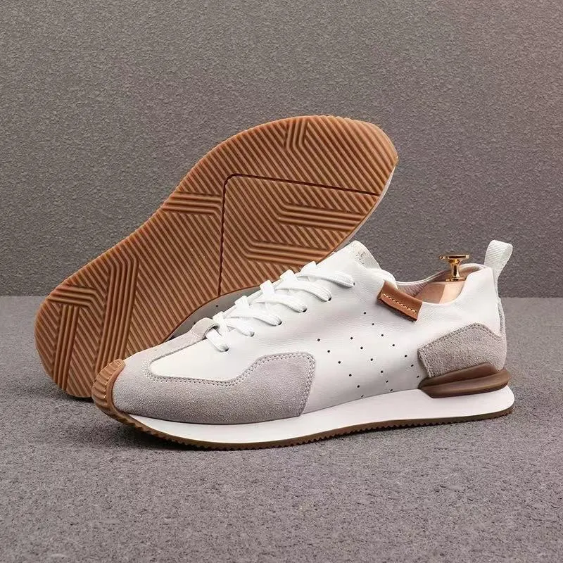 Men's Knit Faux Leather Breathable Sneakers