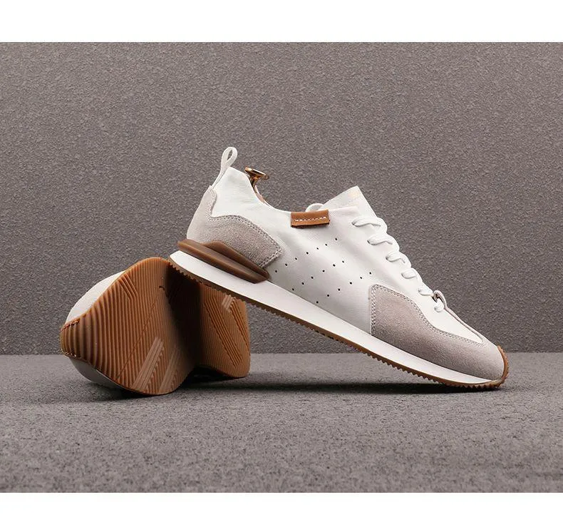 Men's Knit Faux Leather Breathable Sneakers