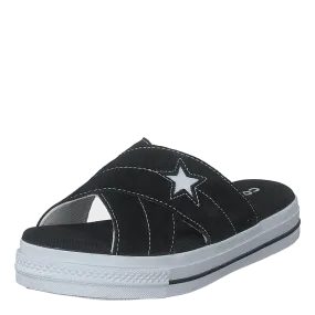 One Star Sandal Black/black/white
