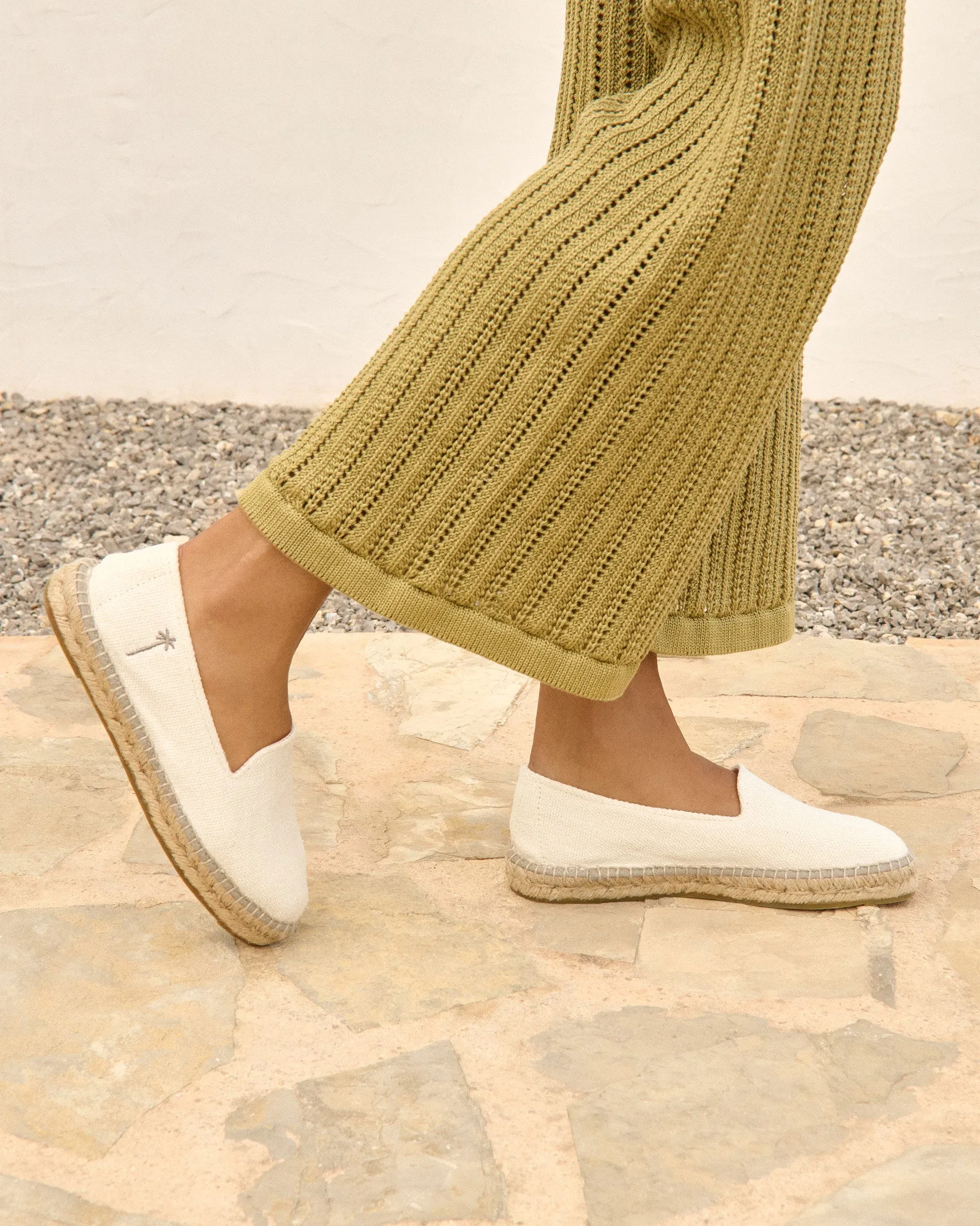 Organic Hemp Flat Espadrilles - O70N0 - La Havana White