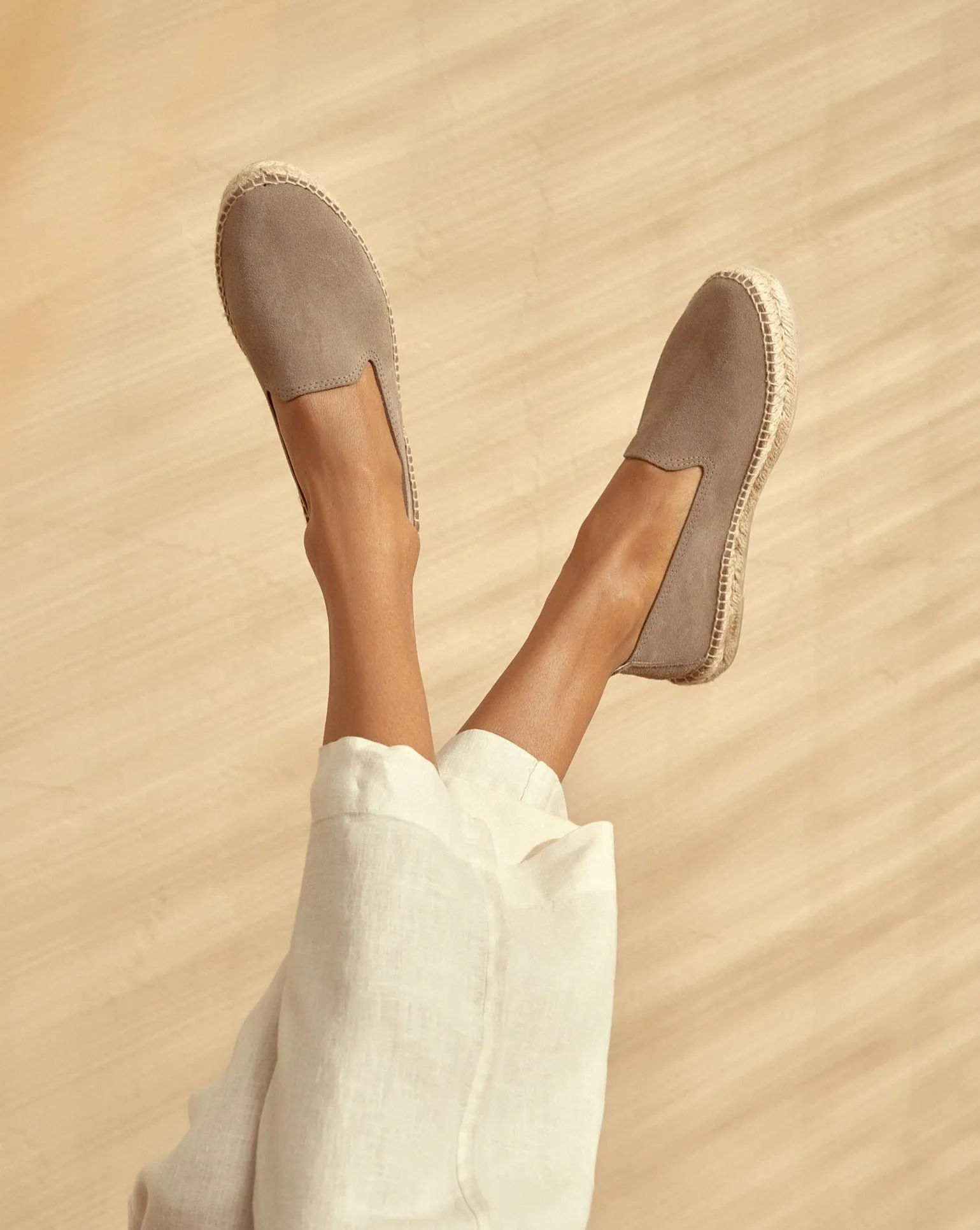 Suede Flat Espadrilles - K19N0 - Hamptons Coco Brown