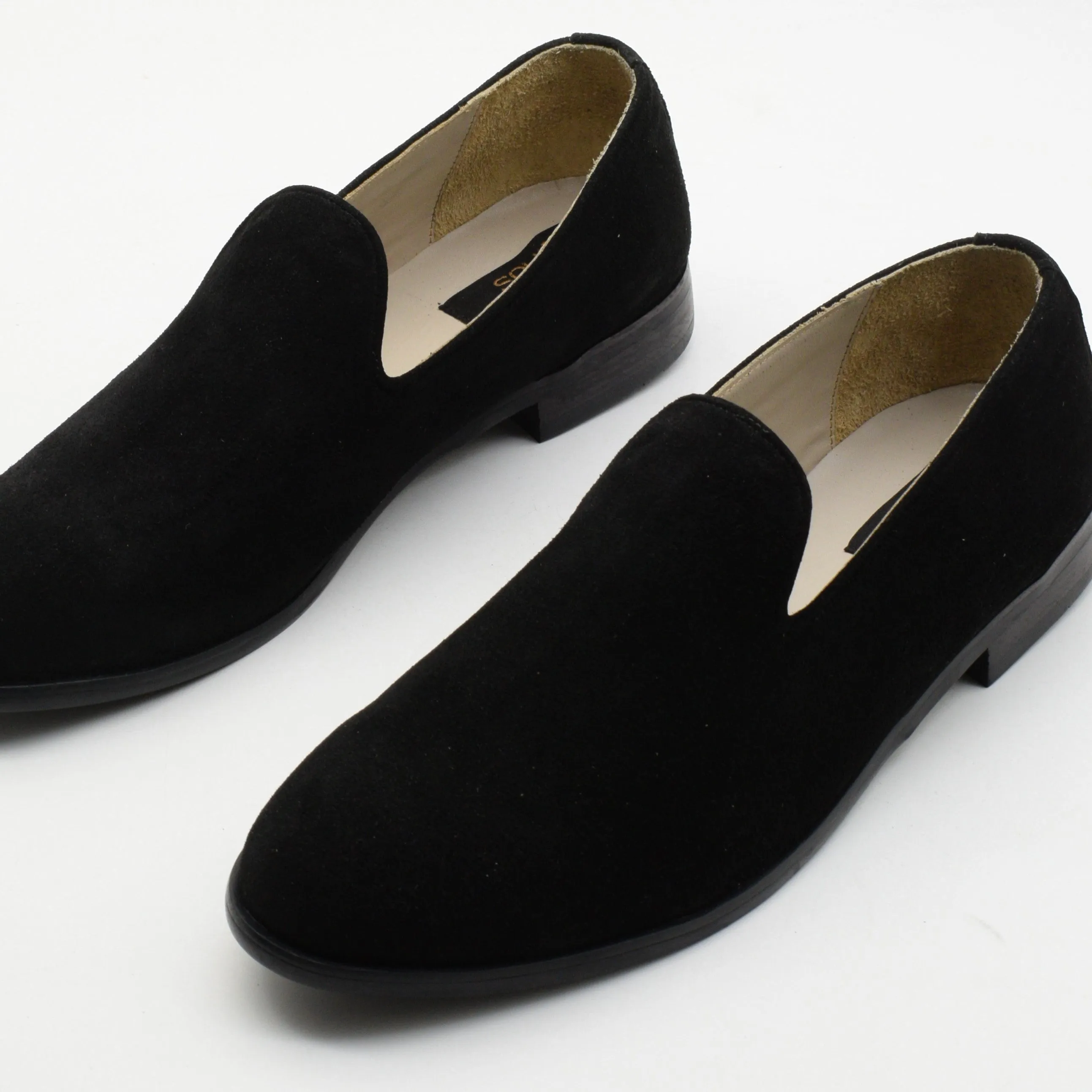 SUEDE VELVET LOAFERS - BLACK SOLE