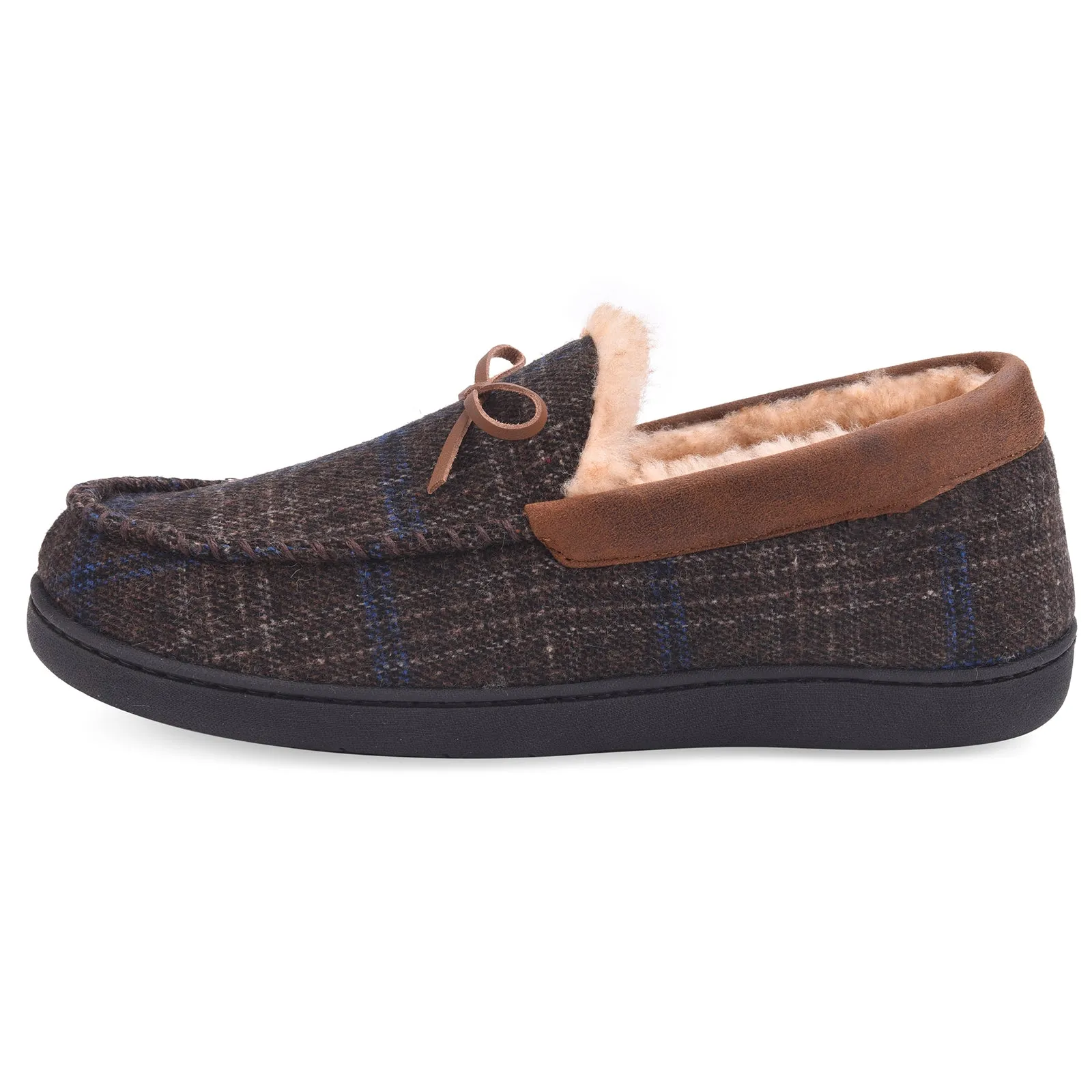 VONMAY Men's Moccasin Slippers Plush Lining Warm House Shoes Faux Fur Soft Memory Foam Indoor & Outdoor