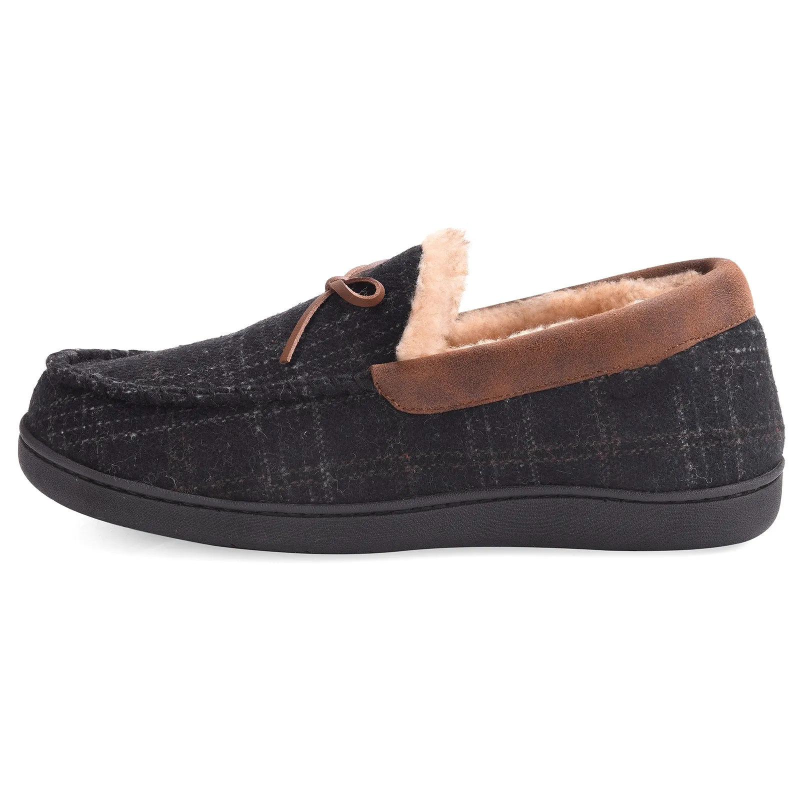 VONMAY Men's Moccasin Slippers Plush Lining Warm House Shoes Faux Fur Soft Memory Foam Indoor & Outdoor