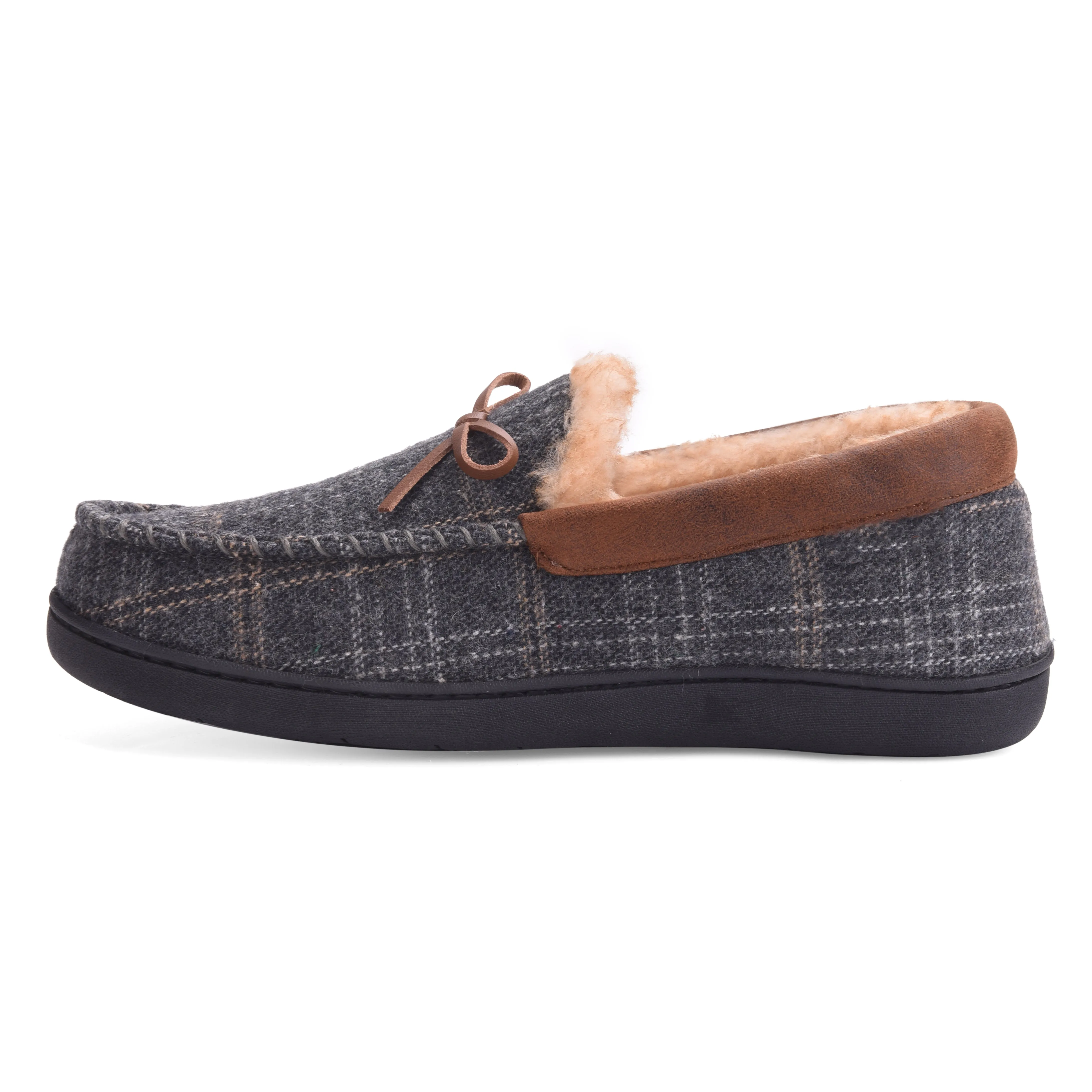 VONMAY Men's Moccasin Slippers Plush Lining Warm House Shoes Faux Fur Soft Memory Foam Indoor & Outdoor