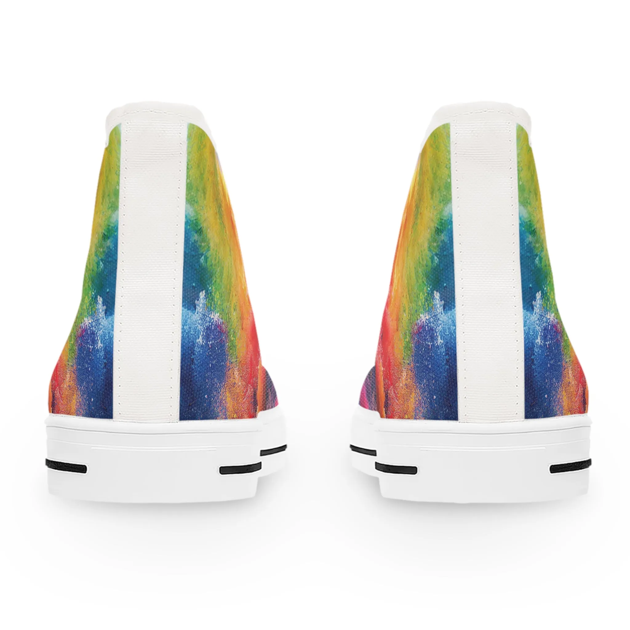 Women's High Top Canvas Sneakers - Multicolored Paint Explosion
