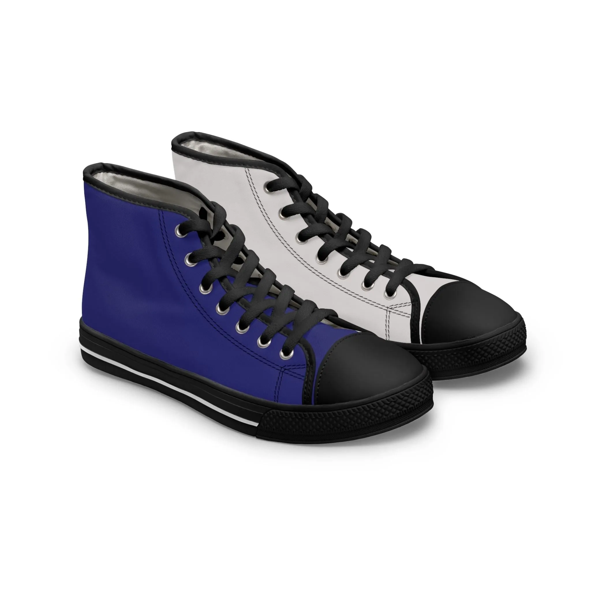 Women's Navy & Grey Mismatched High Top Sneakers