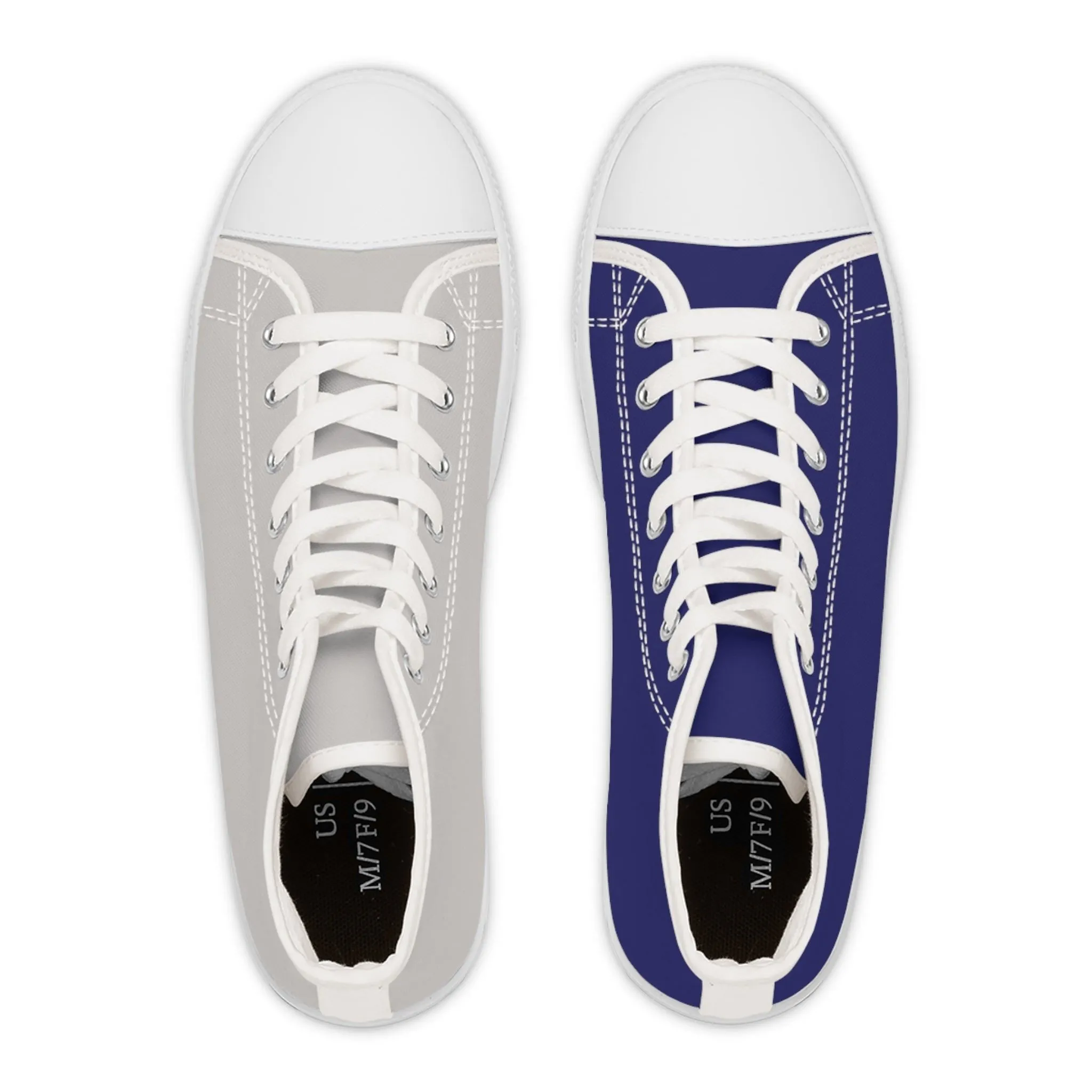 Women's Navy & Grey Mismatched High Top Sneakers