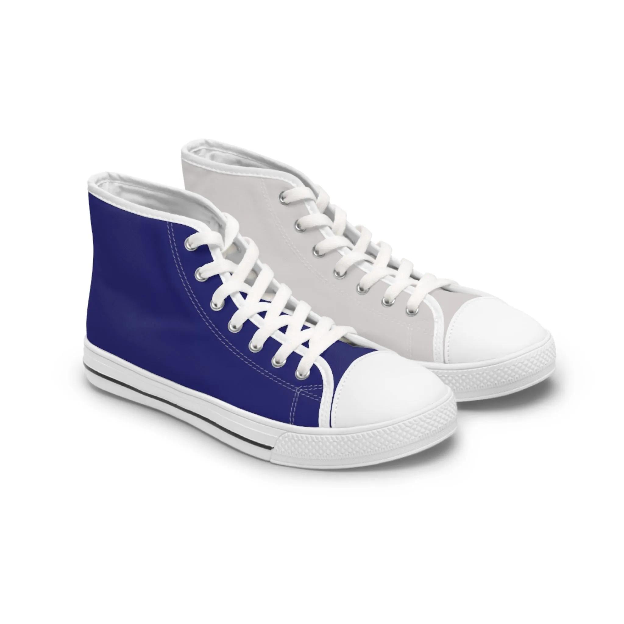 Women's Navy & Grey Mismatched High Top Sneakers