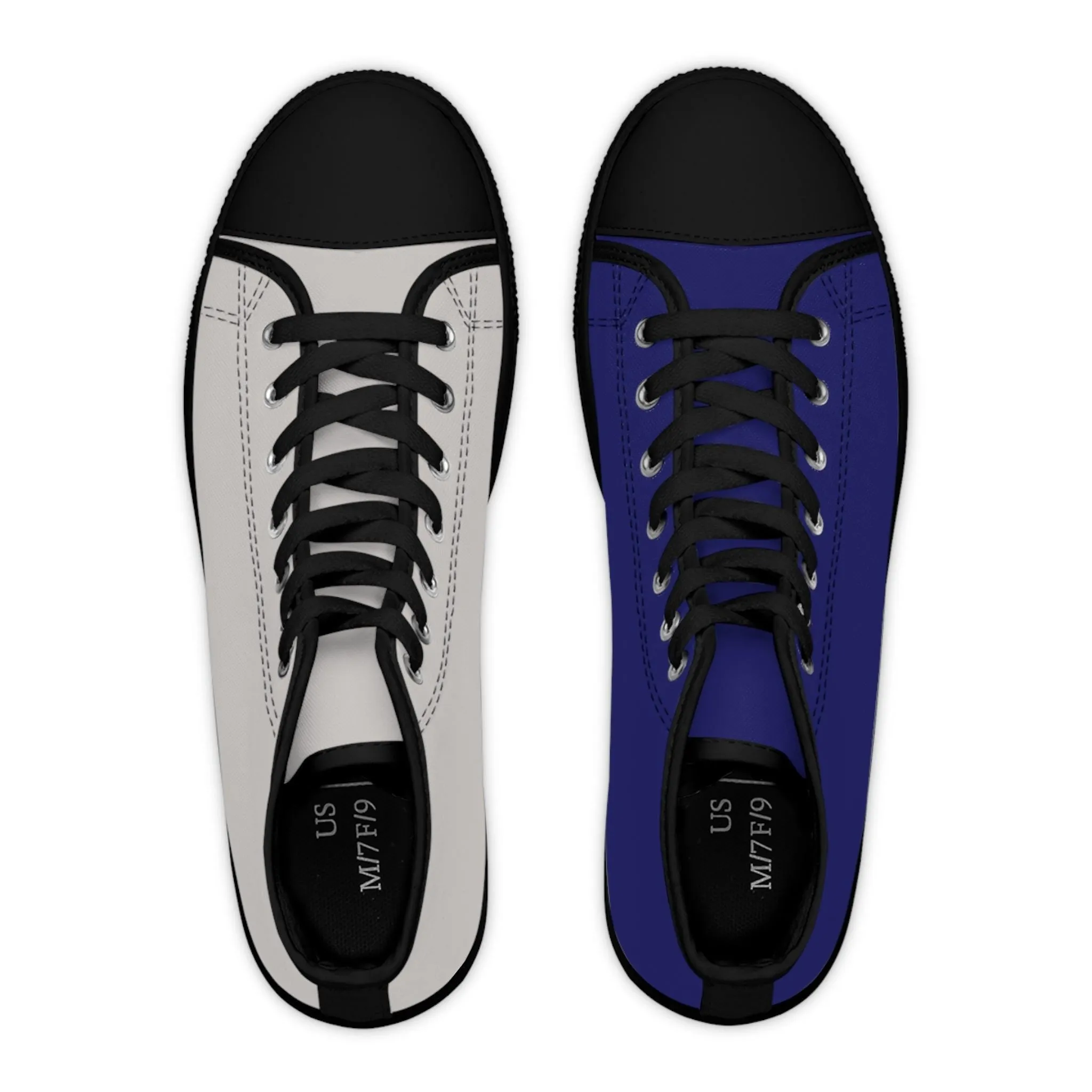 Women's Navy & Grey Mismatched High Top Sneakers